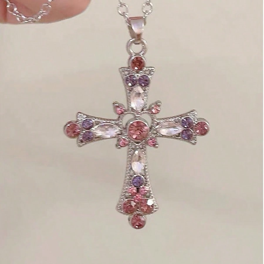Sweet Style Cross Pendant Fashion Retro Gothic Style Necklace Jewelry