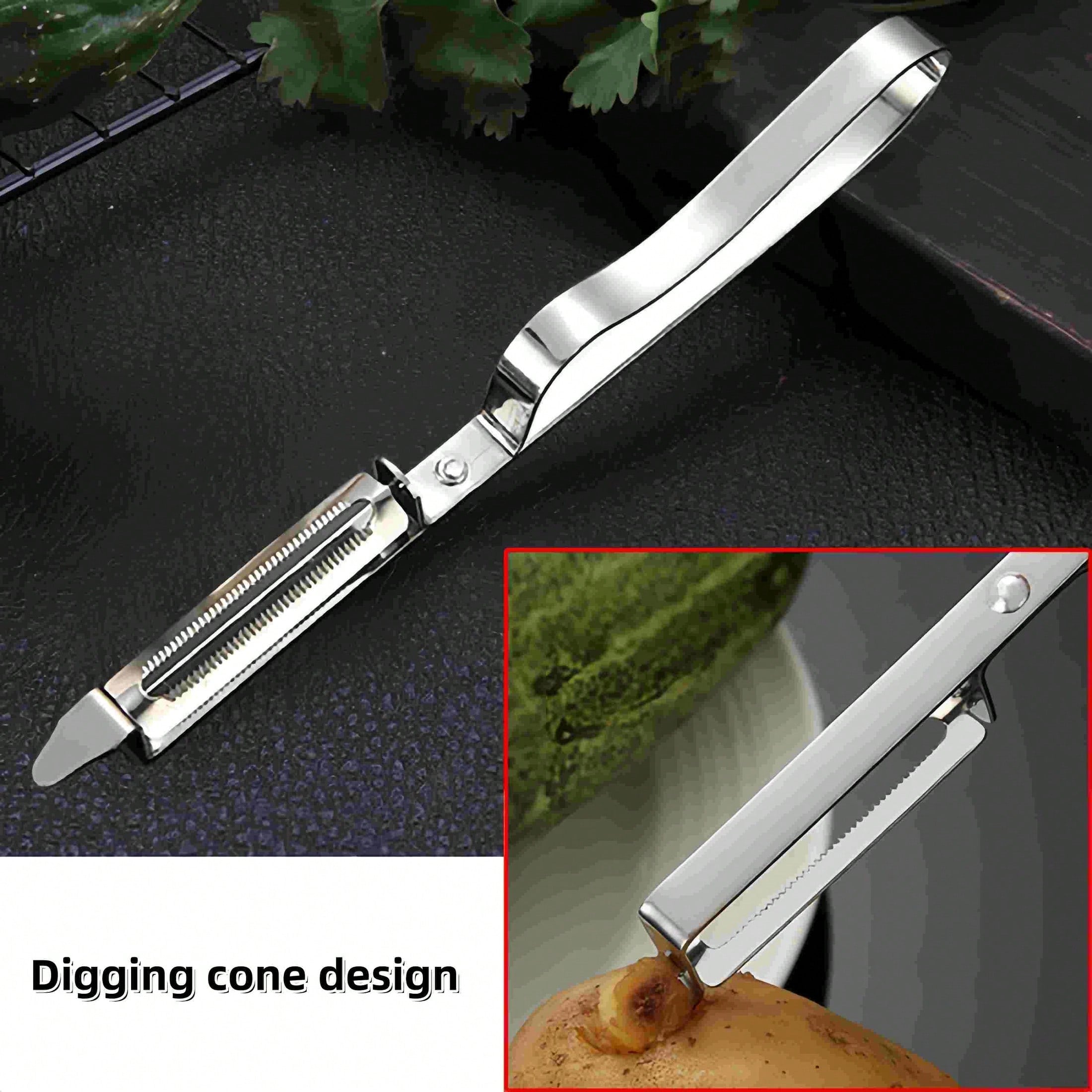 Stainless Steel Peeling Knife Three-Piece Set Fruit Carrot Grater Kitchen Potato Peeler Multifunctional Melon Grater