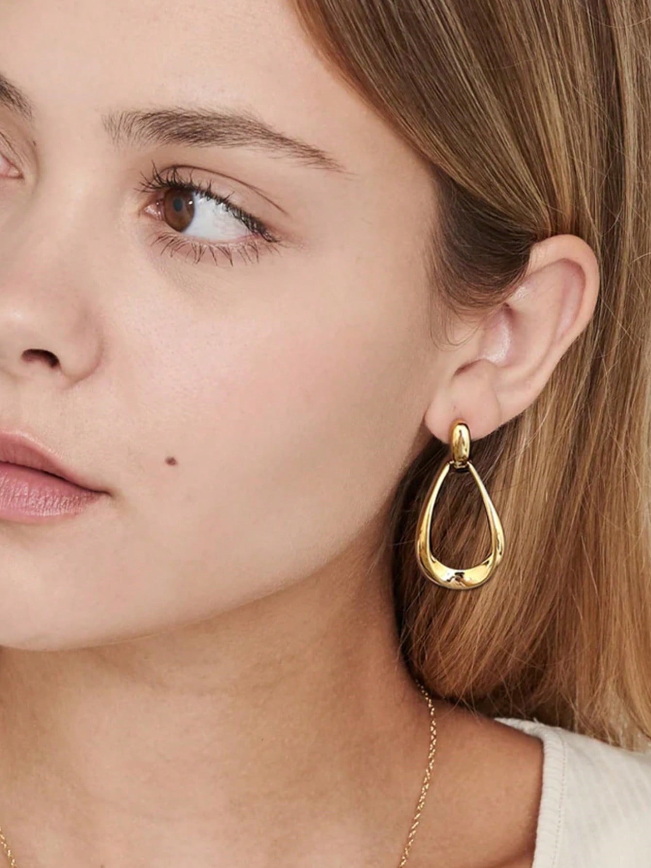1 Pair Of Oval Drop Earrings Women's Fashion Water Drop Statement Drop Earrings Teardrop Geometric Earrings Suitable For Many Occasions Birthday Party Jewelry Gifts Women's Jewelry