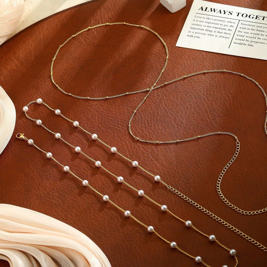 Two Fashionable New Round Bead Chain Stacked Sexy Women's Belts, Multifunctional Waist Accessories, Ideal Small Gifts For Girlfriends In Summer, Suitable For Seaside Vacations, Beach Vacations, Women's Bikini Chains, Women's Jewelry