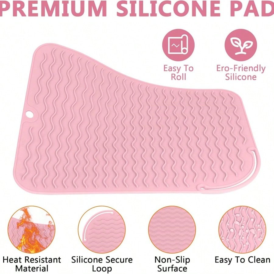 1pcs Silicone Hair Curling Pad Set, Multifunctional Iron Heat Resistant Pad Curling Plate For Hair Straighteners, Curling Irons And Hair Styling Tools