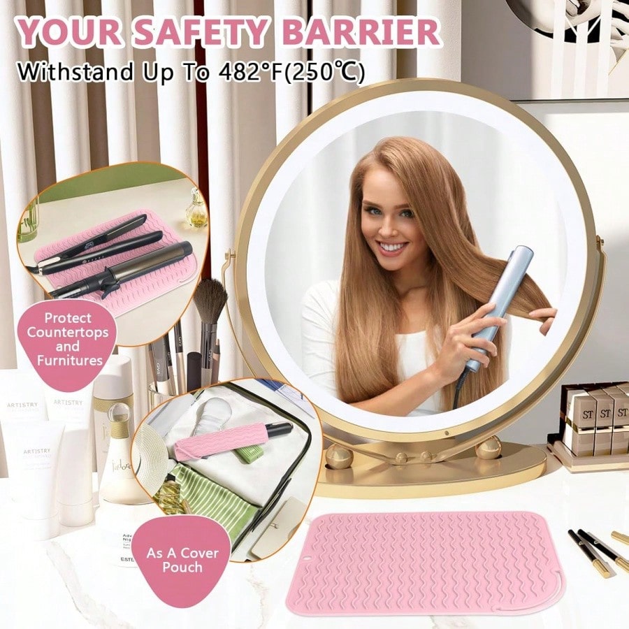 1pcs Silicone Hair Curling Pad Set, Multifunctional Iron Heat Resistant Pad Curling Plate For Hair Straighteners, Curling Irons And Hair Styling Tools