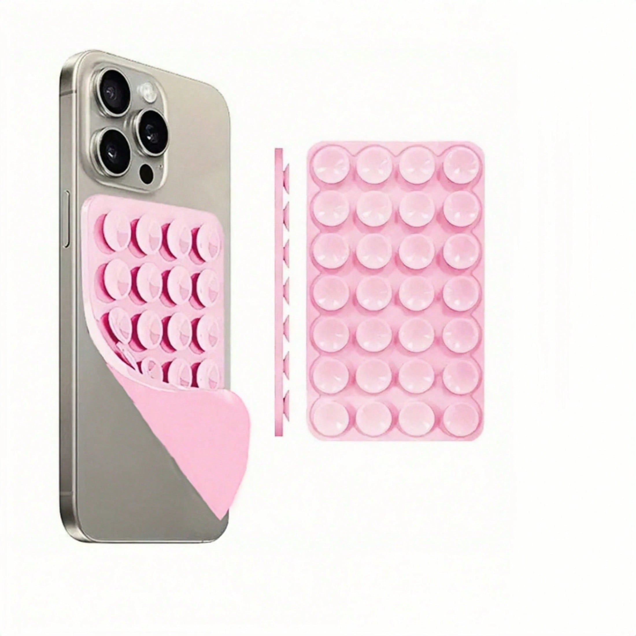 Silicone Suction Cup Phone Case Adhesive Installation, Strong Suction 24 Suction Cup Phone Holder For Cooking, Preparing Dishes, Watching Recipes/Watching TV Shows, Brushing Videos, Fixed Phone Car Navigation+Makeup Mirror Front Use Multi-Color Silicone V