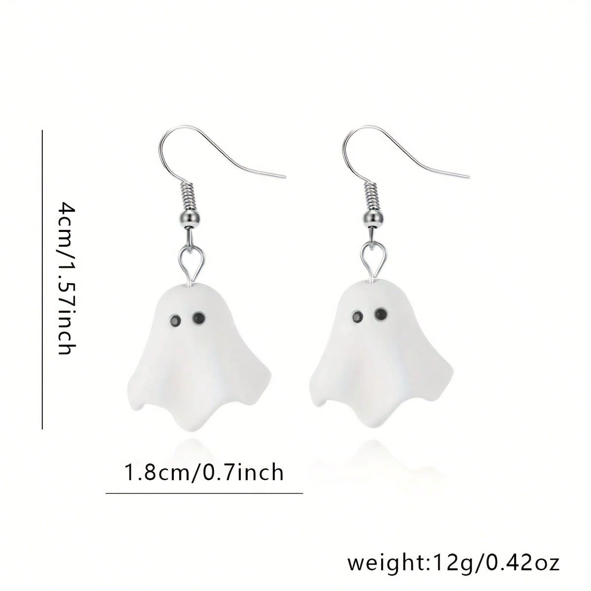 1 Pair Of New Fashionable Cute Cartoon Ghost Earrings, Halloween Party Earrings, Suitable For Halloween Costumes, Themed Party Events, Holiday Gifts, Suitable For Parties, Friends And Family Gifts, Halloween Accessories, Party Accessories, Playful Design