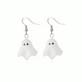 1 Pair Of New Fashionable Cute Cartoon Ghost Earrings, Halloween Party Earrings, Suitable For Halloween Costumes, Themed Party Events, Holiday Gifts, Suitable For Parties, Friends And Family Gifts, Halloween Accessories, Party Accessories, Playful Design