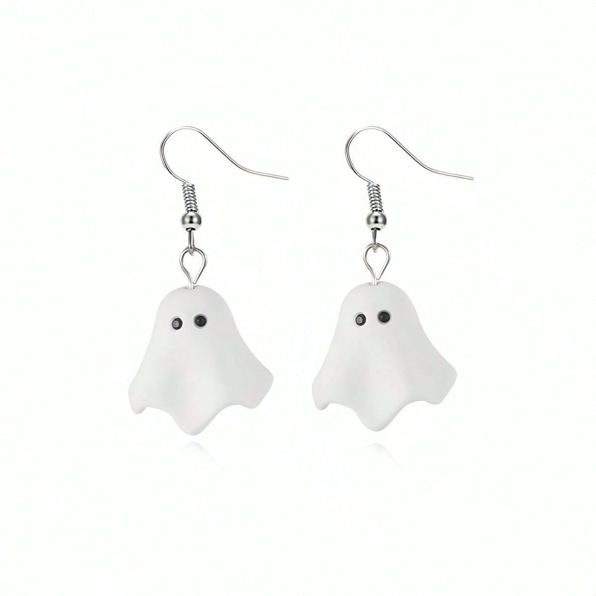 1 Pair Of New Fashionable Cute Cartoon Ghost Earrings, Halloween Party Earrings, Suitable For Halloween Costumes, Themed Party Events, Holiday Gifts, Suitable For Parties, Friends And Family Gifts, Halloween Accessories, Party Accessories, Playful Design