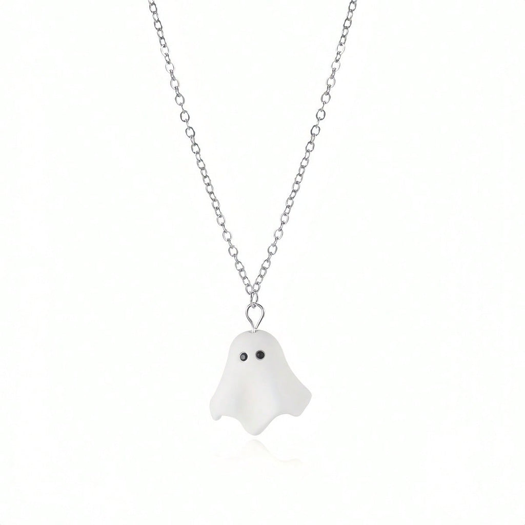 1 Piece Of Women's Necklace - With Cute Cartoon Ghost Pendant, Cute Gothic Jewelry, Suitable For Daily Halloween/Valentine's Day Gifts - For Her Birthday/Anniversary Gifts - Necklace Without Power Supply, Pendant Necklace, Playful Accessories, Whimsical D