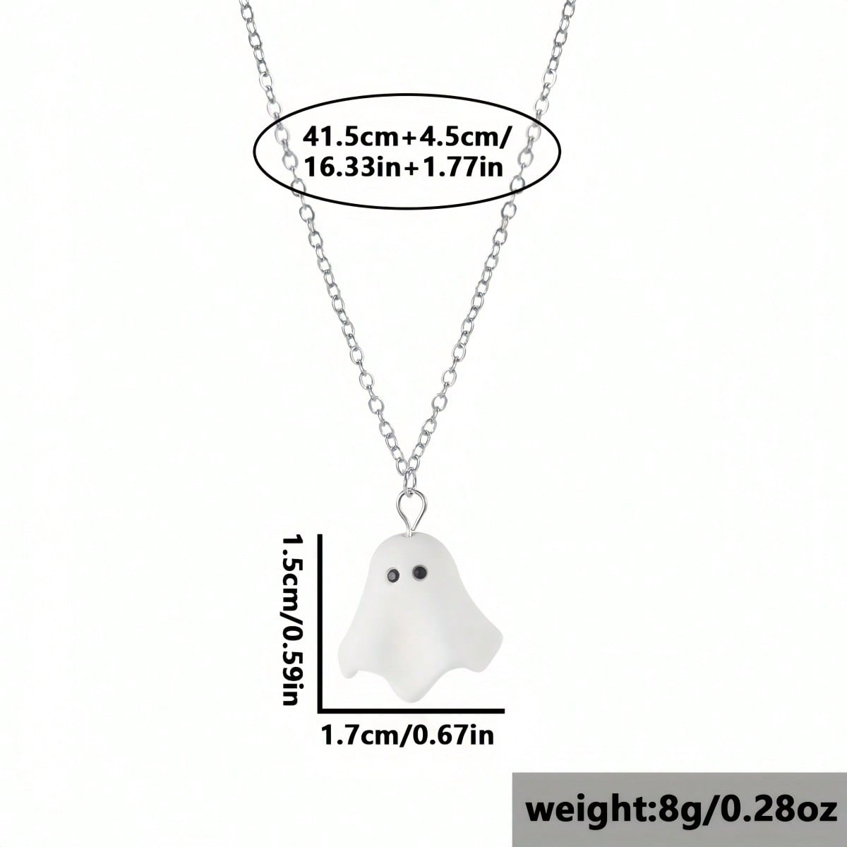1 Piece Of Women's Necklace - With Cute Cartoon Ghost Pendant, Cute Gothic Jewelry, Suitable For Daily Halloween/Valentine's Day Gifts - For Her Birthday/Anniversary Gifts - Necklace Without Power Supply, Pendant Necklace, Playful Accessories, Whimsical D