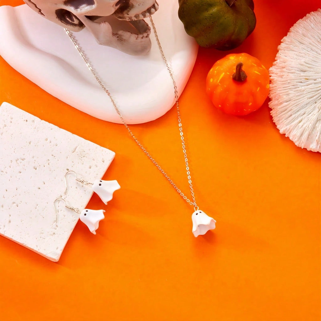 1 Piece Of Women's Necklace - With Cute Cartoon Ghost Pendant, Cute Gothic Jewelry, Suitable For Daily Halloween/Valentine's Day Gifts - For Her Birthday/Anniversary Gifts - Necklace Without Power Supply, Pendant Necklace, Playful Accessories, Whimsical D