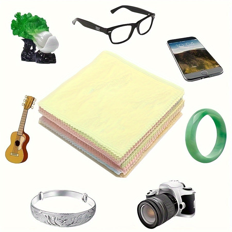 5pcs Lint-Free Microfiber Wiping Cloths, Comfortable Thick Odorless Cleaning Rags, Universal Cleaner for Glasses, Camera Lens and Cell Phone Screen, Great Gift for Tech Enthusiasts & Daily Use, Random Color