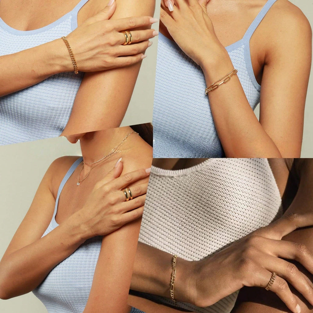 5-Piece Gold Elegant Stacked Bracelet Set, Can Also Be Worn Separately, Women Wear It For Daily Commuting/Shopping, Layered And Versatile, No Need To Choose Clothes