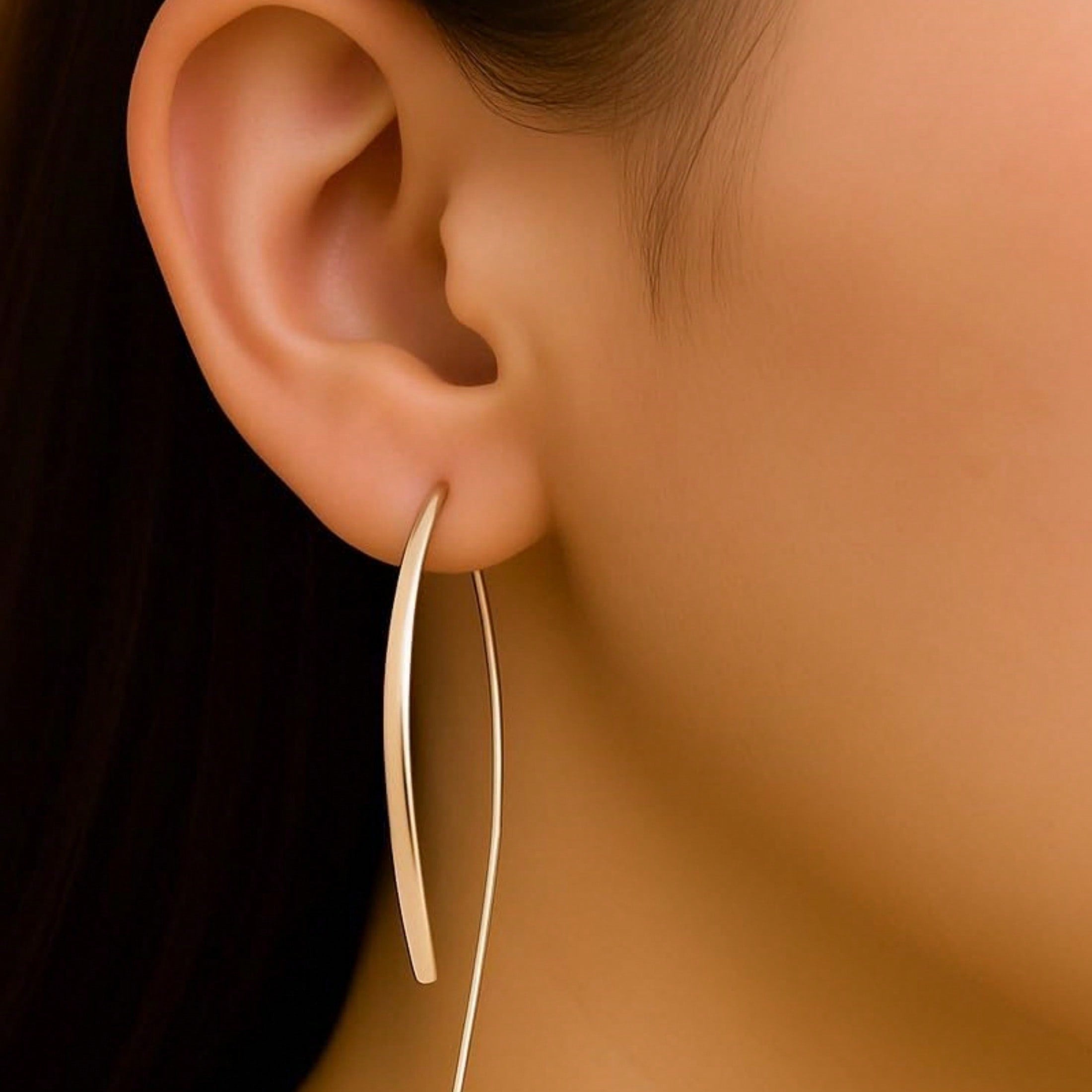 1 Pair Of Gold Minimalist And Luxurious Geometric Ear Hook Earrings, Simple Yet Not Simple, The Finishing Touch Of Graduation Party Dresses For Women's Jewelry