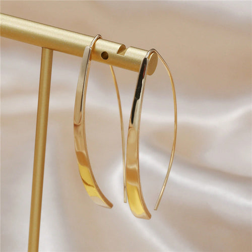 1 Pair Of Gold Minimalist And Luxurious Geometric Ear Hook Earrings, Simple Yet Not Simple, The Finishing Touch Of Graduation Party Dresses For Women's Jewelry