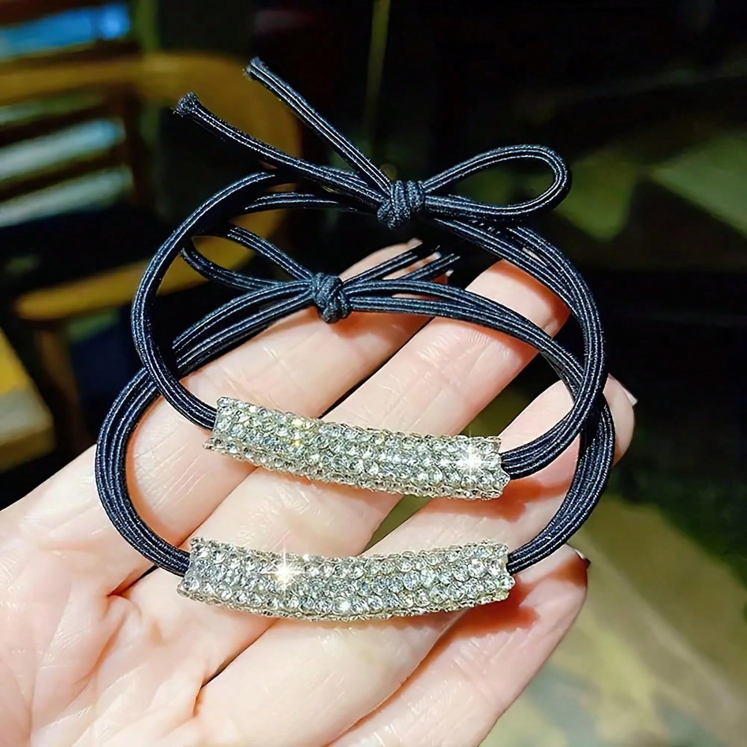 5-Piece Set Of Rhinestone Headband, Rhinestone Ponytail Fixed Elastic Headband, Ponytail Fixator For Women's Hair Accessories, Simple And Versatile, Suitable For Girls