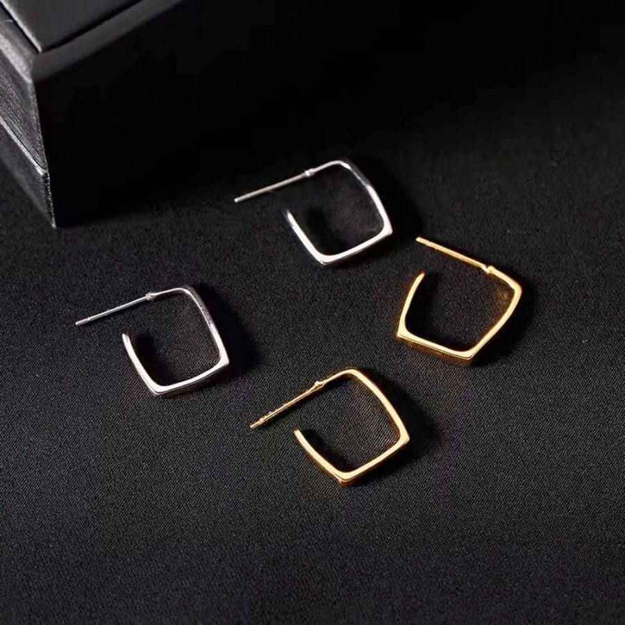 1 Pair Of New Geometric U-Shaped Earrings, Fashionable, Luxurious, Simple And Elegant Style, High-End Earrings, Suitable For Giving Gifts, Halloween, Christmas, Anniversaries