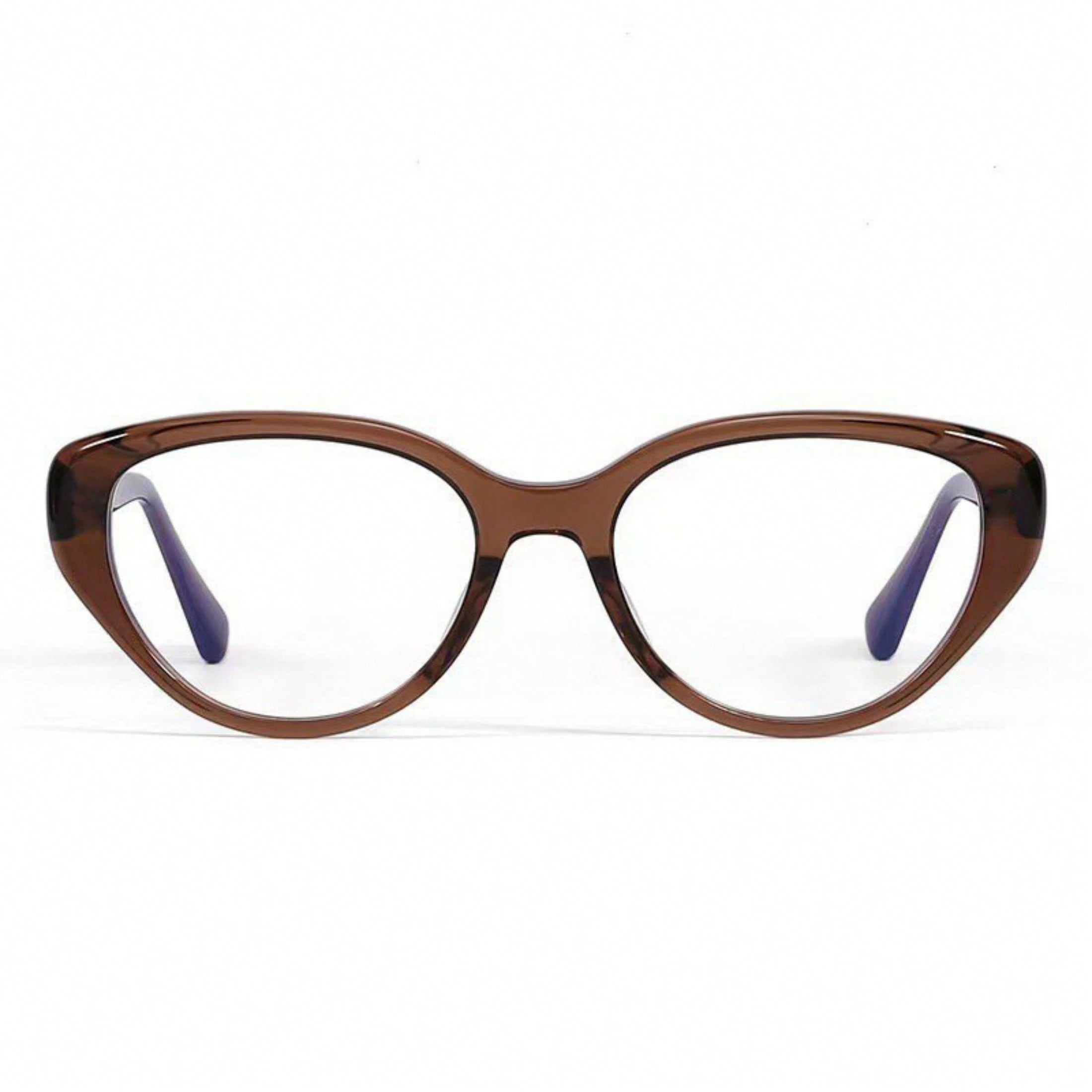 1 Pair Of Retro Tea Brown Cat Eye Flat Glasses, A New Style For Women To Show Off Their Small Face, A Savior Of Retro Fashion With No Makeup, Not Picky About Skin Color, Lightweight And Easy To Carry For Daily Commuting, A Must-Have For Outdoor Travel, Ph