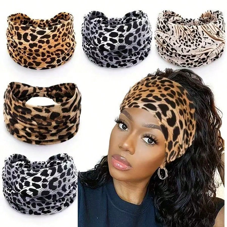 Women's Wide Headband, Bohemian Knotted Sc Large African-Style Hair,