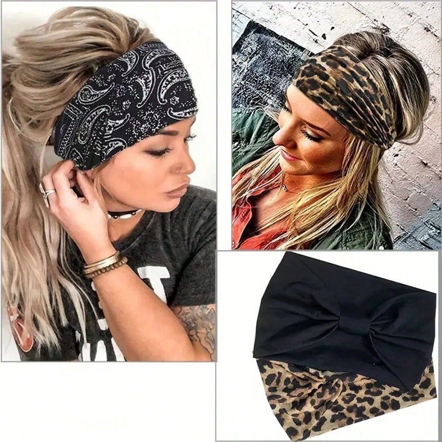 Women's Wide Headband, Bohemian Knotted Sc Large African-Style Hair,