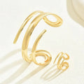 1 Set Of Exaggerated Spiral Small Accessories For Women, Wide Hollow Bracelet Ring, Elegant Daily Accessory 1 Set Of Women's Stylish Small Accessories, Wide Hollow Exaggerated Spiral, Bracelet Ring For Work & Parties