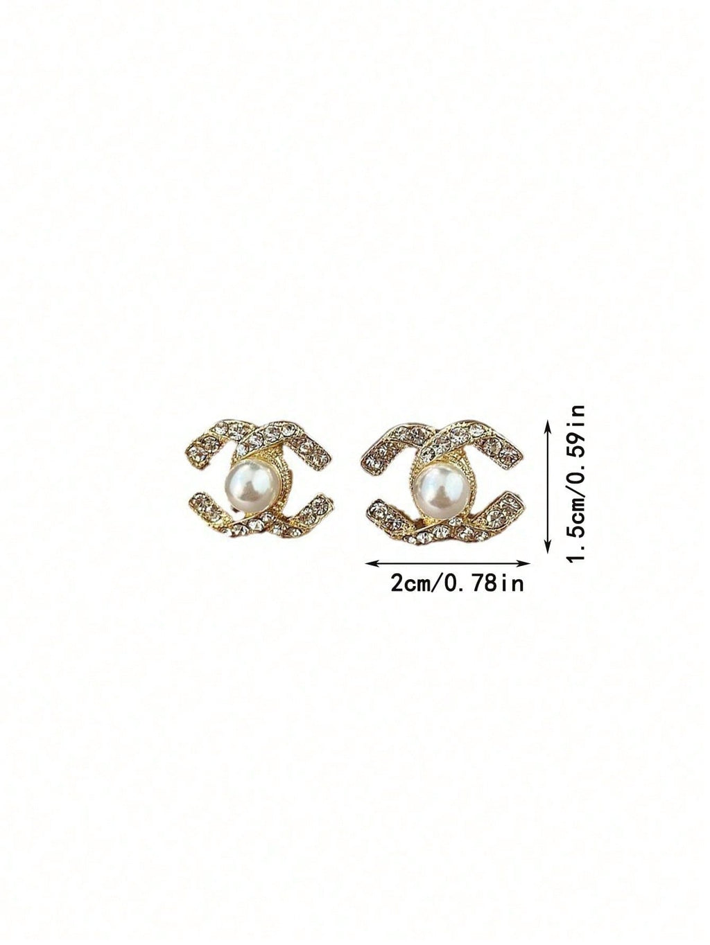 1 Pair Of Fashionable & Luxurious Cross Pearl-Embedded Stud Earrings, Versatile C-Shaped Hoops For Women , Fashion Cross Earrings: Luxurious Cross Pearl Studs, Versatile C-Shaped Hoops For Daily Wear