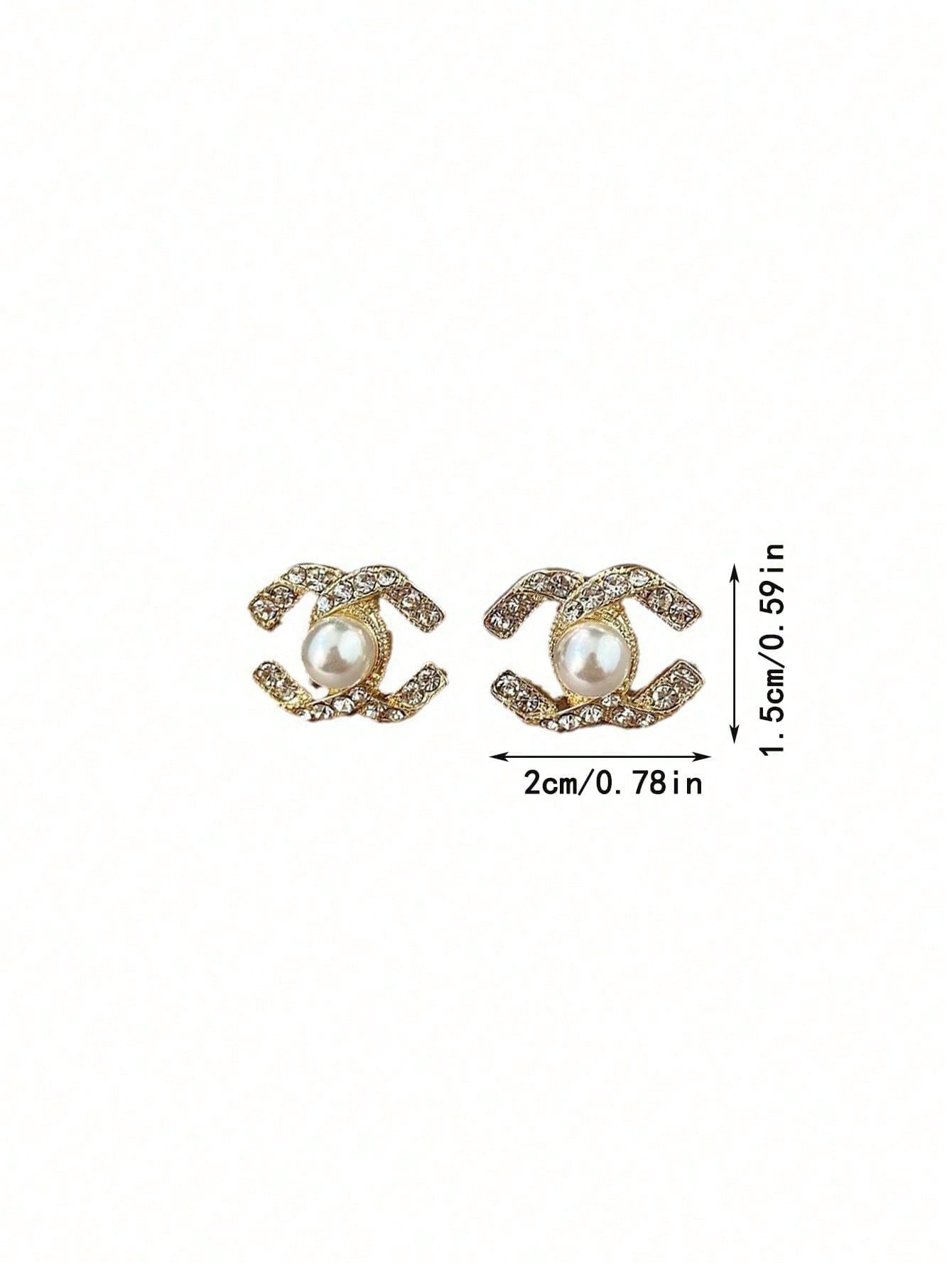 1 Pair Of Fashionable & Luxurious Cross Pearl-Embedded Stud Earrings, Versatile C-Shaped Hoops For Women , Fashion Cross Earrings: Luxurious Cross Pearl Studs, Versatile C-Shaped Hoops For Daily Wear