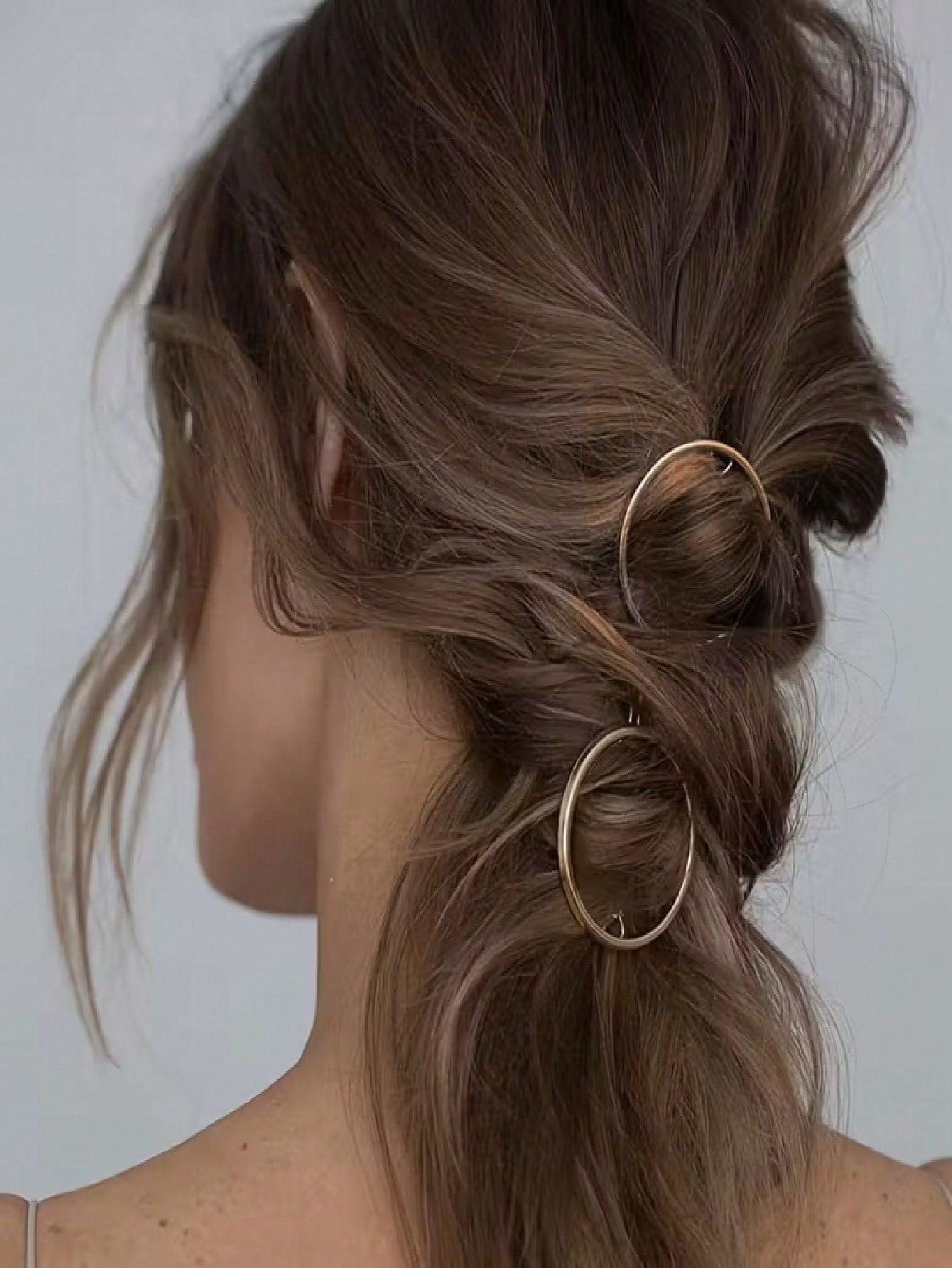Durable Gold Hair Clip - Elegant Round Design, Unisex For Casual & Formal Occasions, Secure Hold