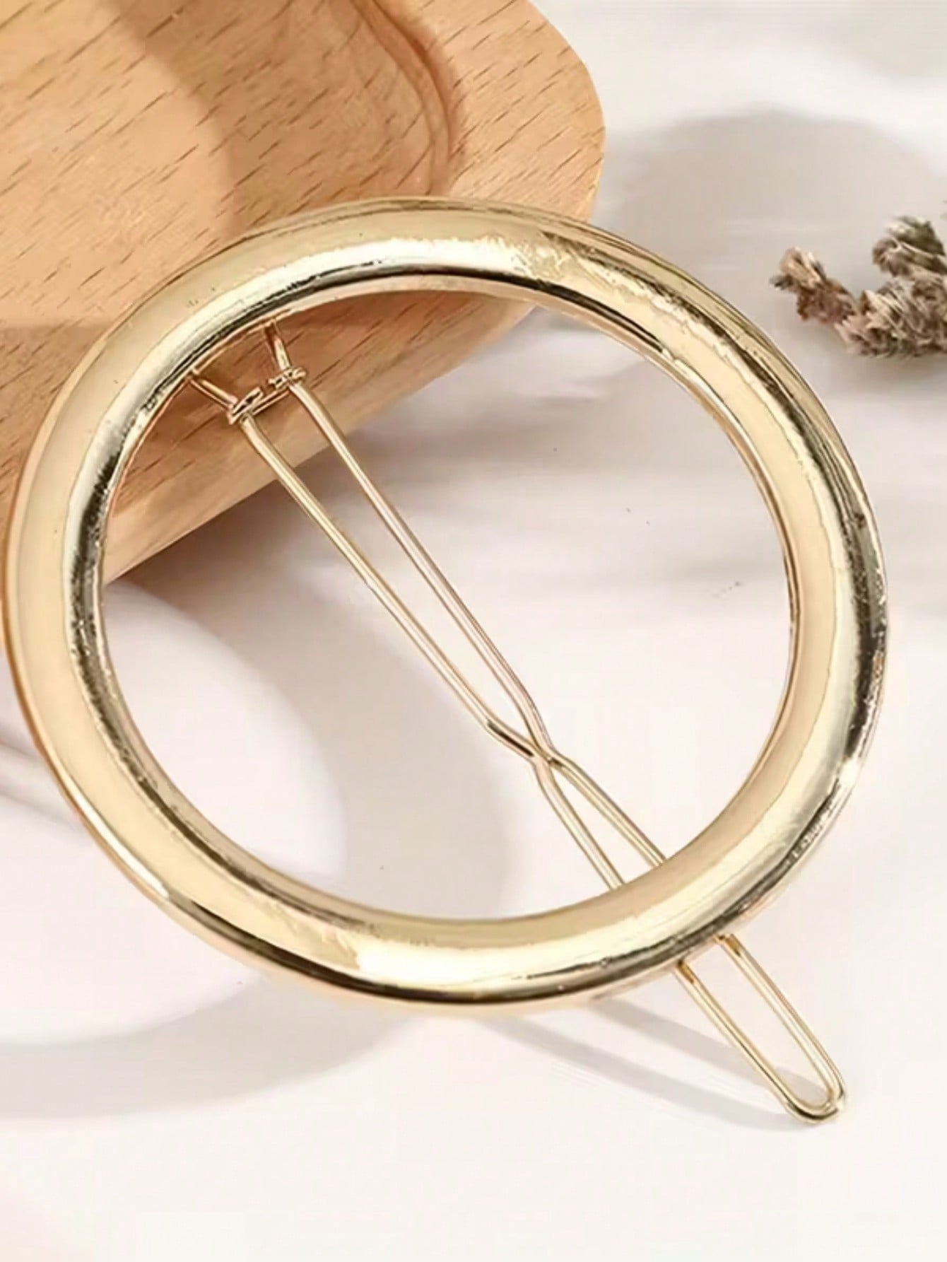Durable Gold Hair Clip - Elegant Round Design, Unisex For Casual & Formal Occasions, Secure Hold