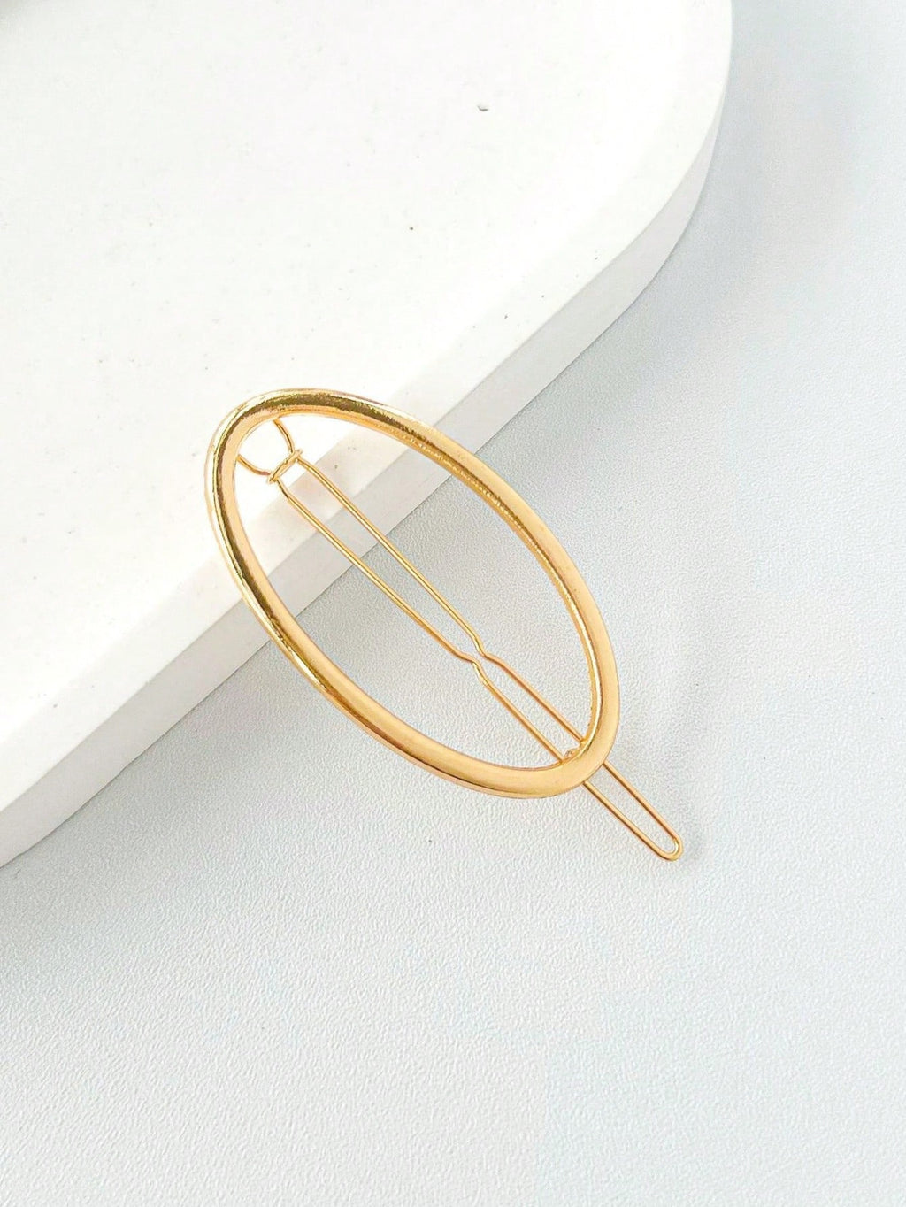 Durable Gold Hair Clip - Elegant Round Design, Unisex For Casual & Formal Occasions, Secure Hold
