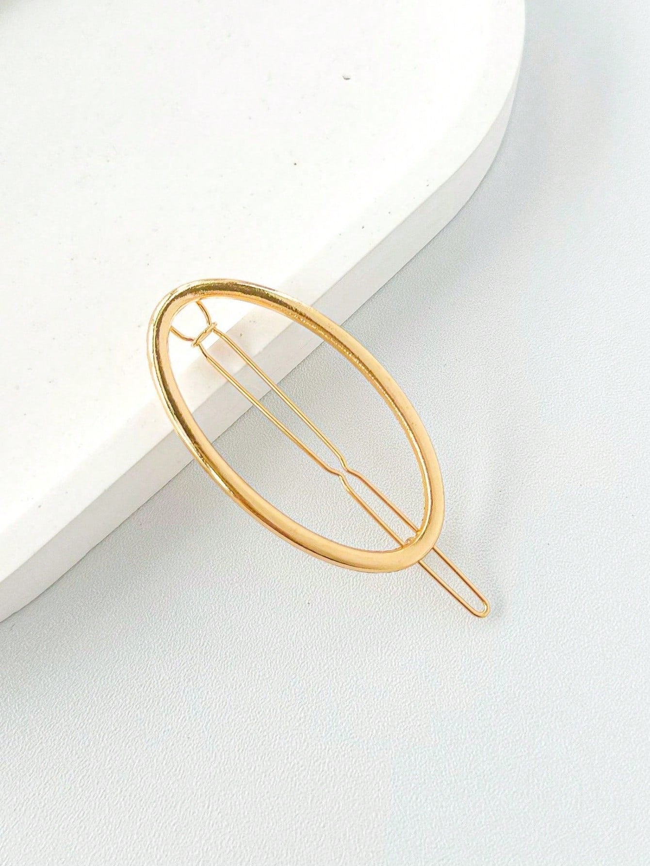 Durable Gold Hair Clip - Elegant Round Design, Unisex For Casual & Formal Occasions, Secure Hold