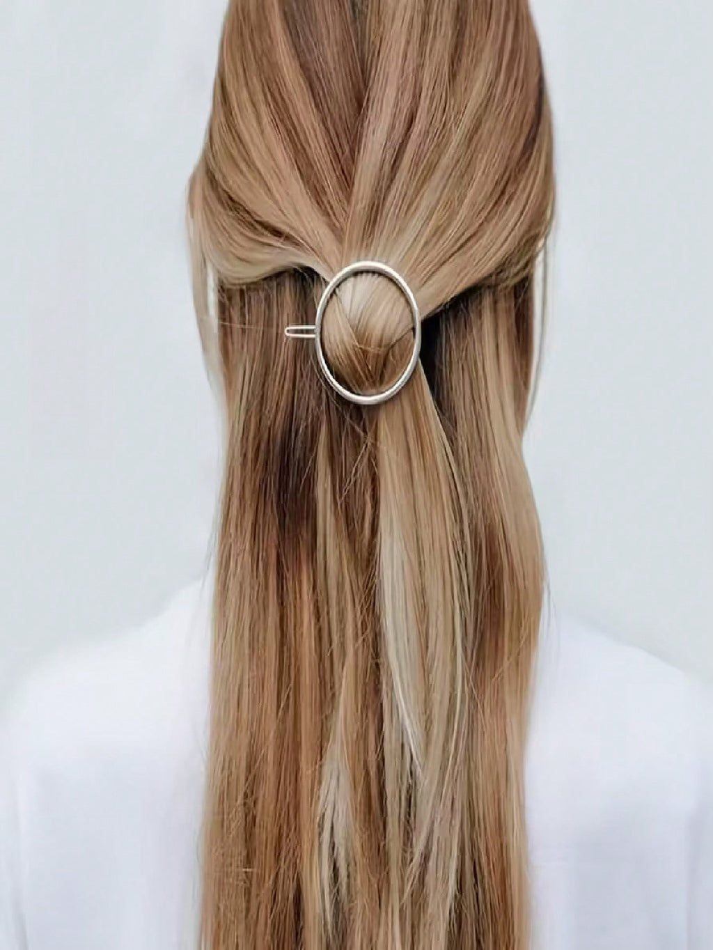 Durable Gold Hair Clip - Elegant Round Design, Unisex For Casual & Formal Occasions, Secure Hold