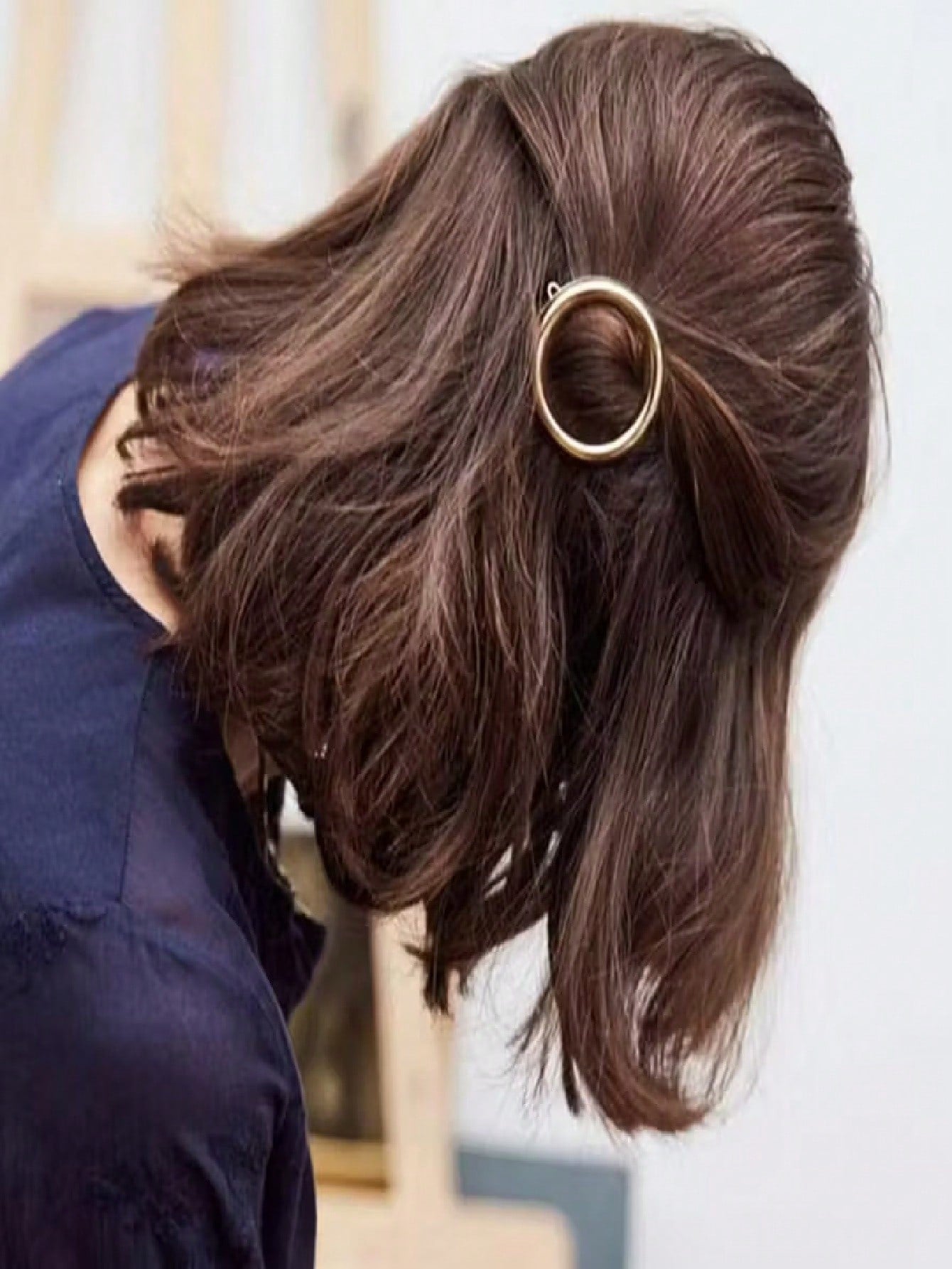 Durable Gold Hair Clip - Elegant Round Design, Unisex For Casual & Formal Occasions, Secure Hold