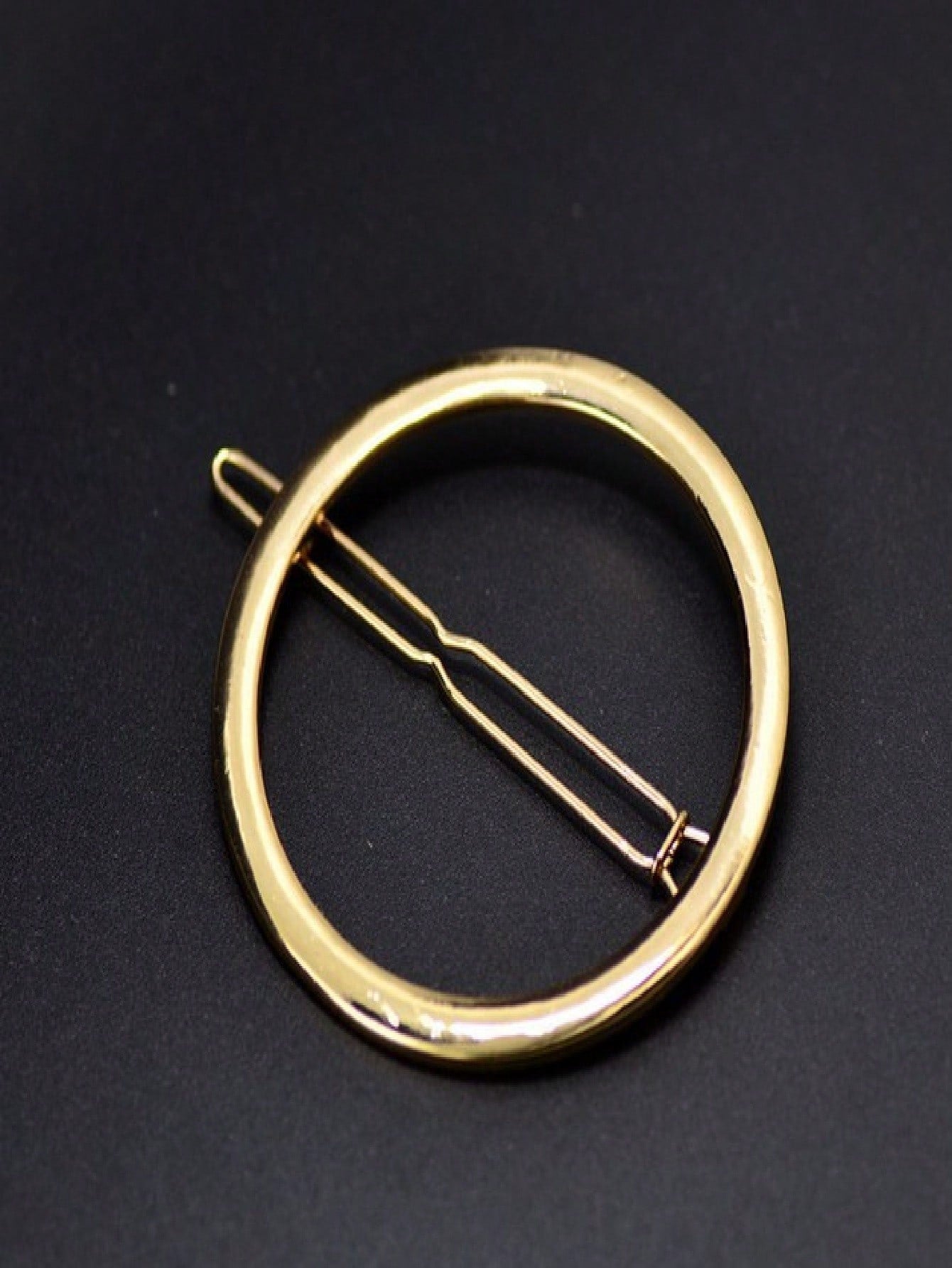 Durable Gold Hair Clip - Elegant Round Design, Unisex For Casual & Formal Occasions, Secure Hold