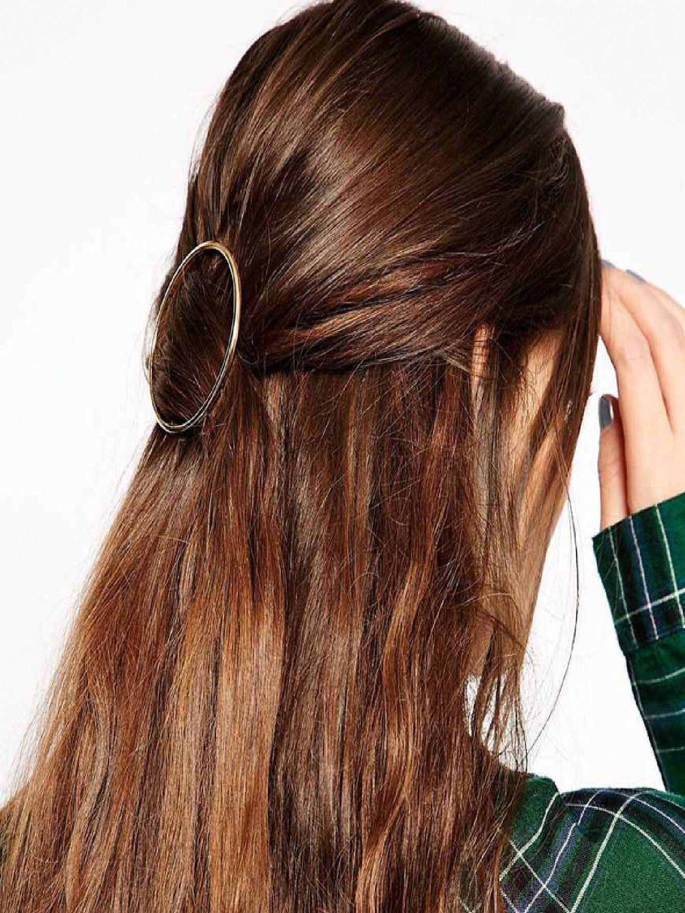 Durable Gold Hair Clip - Elegant Round Design, Unisex For Casual & Formal Occasions, Secure Hold