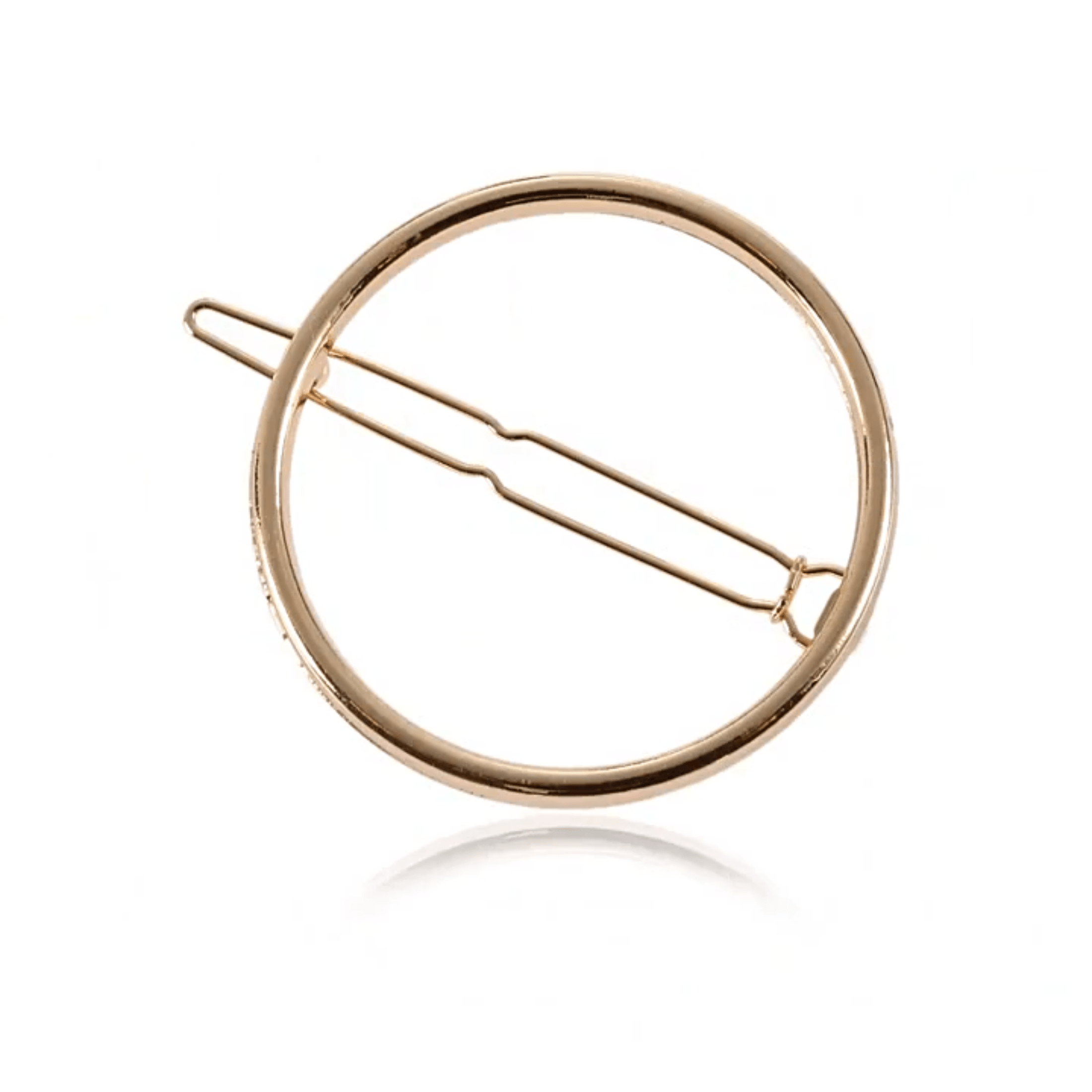 Durable Gold Hair Clip - Elegant Round Design, Unisex For Casual & Formal Occasions, Secure Hold