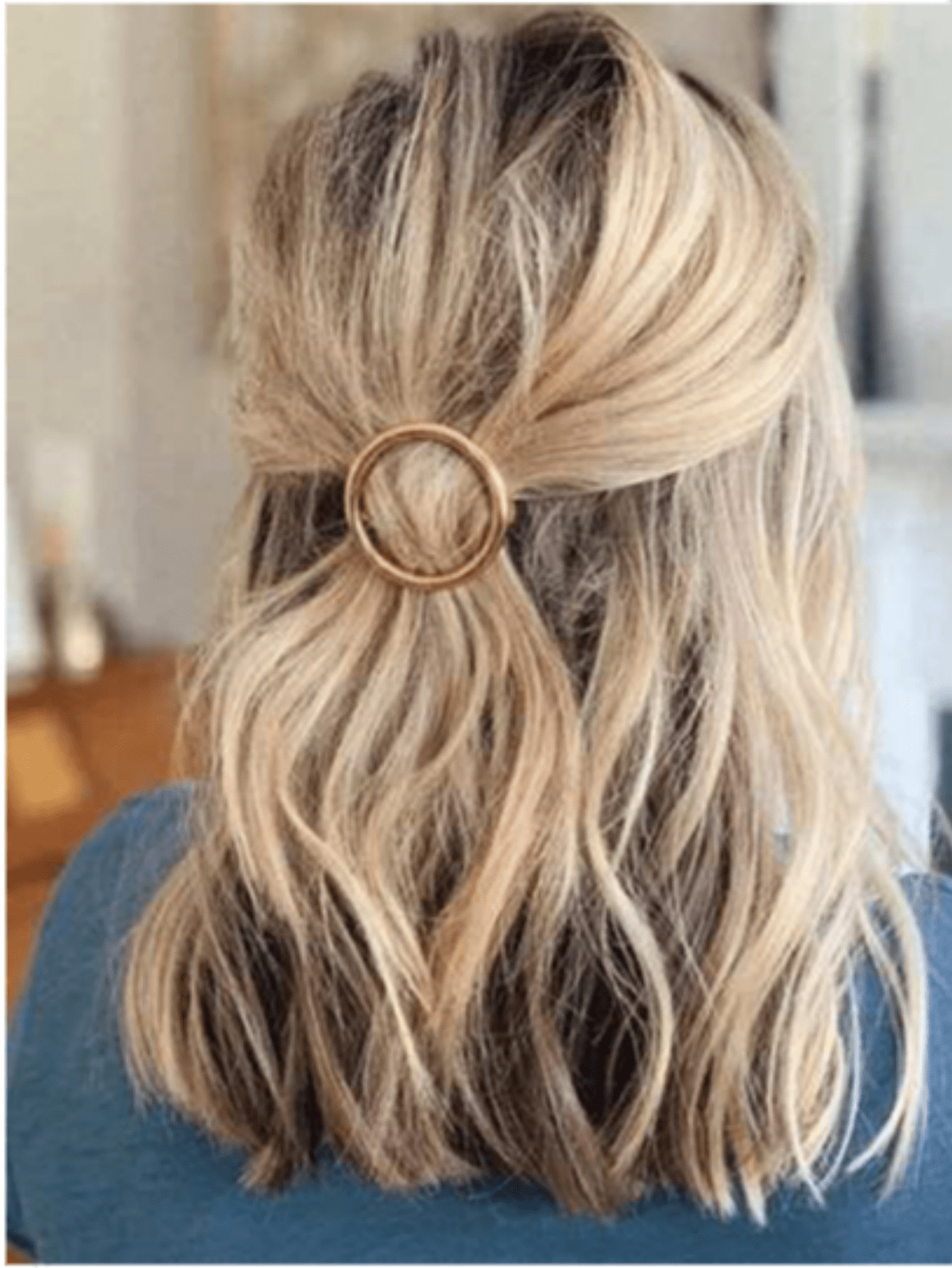 Durable Gold Hair Clip - Elegant Round Design, Unisex For Casual & Formal Occasions, Secure Hold