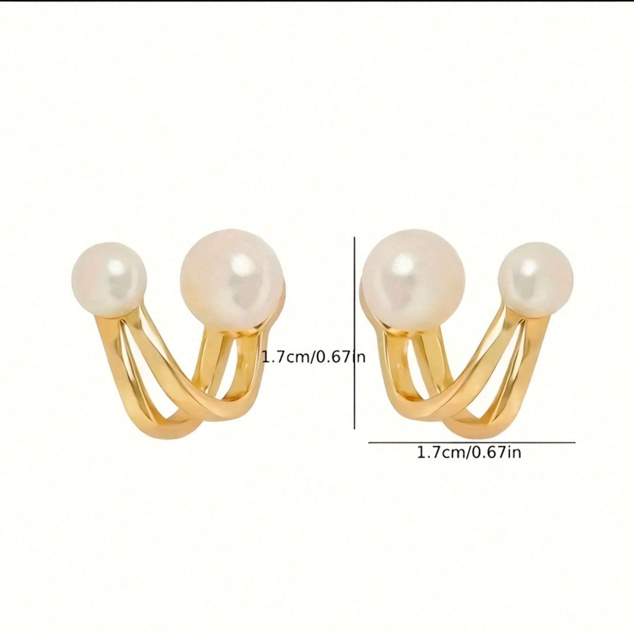 Elegant White Freshwater Pearl Earrings – Women's, Minimalist French Fashion Design, Sparkling, Perfect For Valentine's Day, Parties & Daily Wear, All-Year Applicable; Exquisite Studs, Premium Metal Craftsmanship, Unique Style, Durable Material, Fashion A