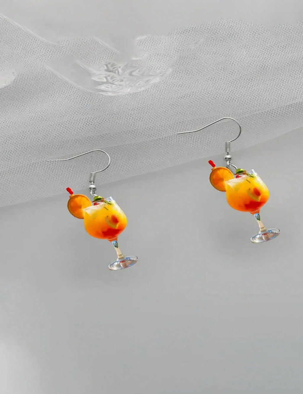 1 Pair Of 2D Plane Acrylic Juice Wine Glass Pendant Earrings, Women's Casual & Versatile Earrings – Fashion-Forward Design For Travel, Outdoor Trips & Parties, Suitable For Valentine's Day, Anniversary, Birthday Presents & Daily Use