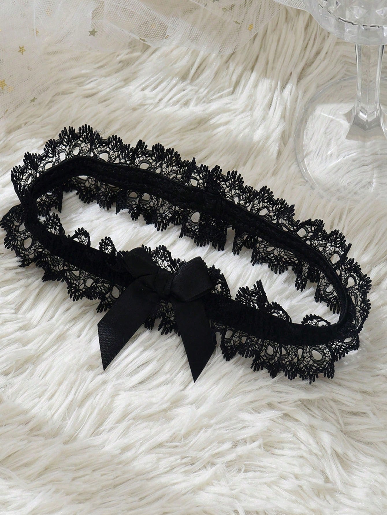 1pc Women's Elegant Lace Bowknot Chain Garter Belt - High Elastic Adjustable Thigh Straps, Suitable For Parties, Casual Outfits As Daily Accessory - Comfortable & Durable (Hand Wash) Novel Clothing Accessory