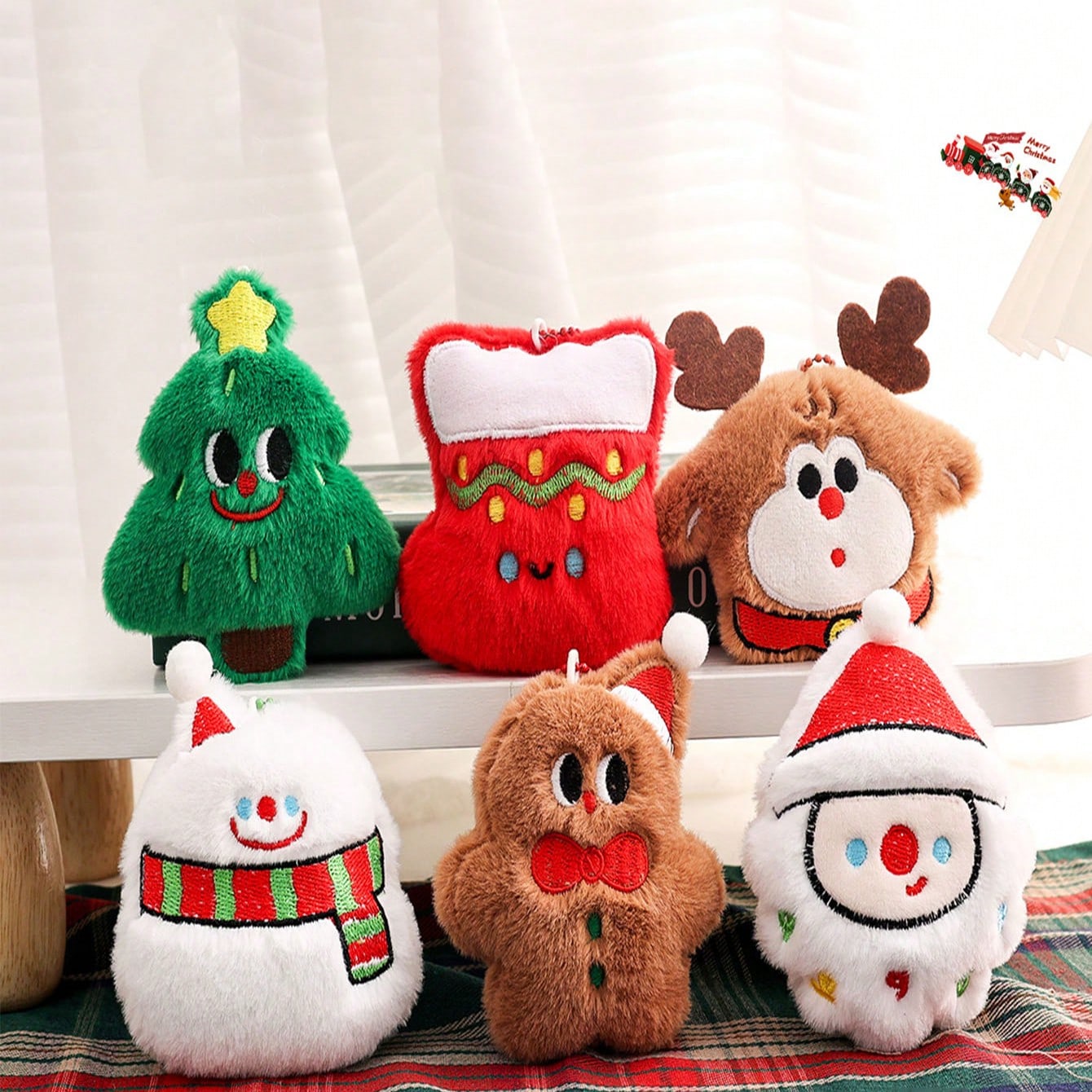 Christmas-Style Plush Mini Decorations, Key Rings, Backpack Pendants, Decor Parts - Festive Gifts