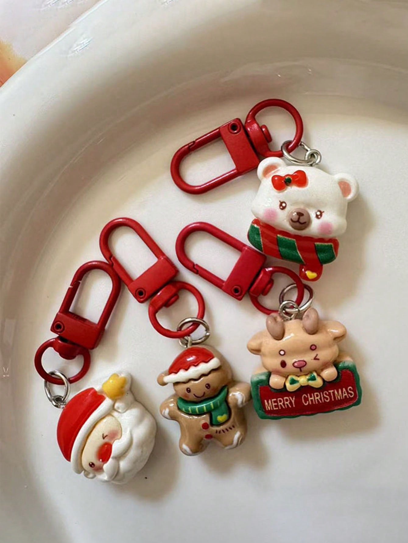 Cute Cartoon-Style Christmas Home Keychain, Santa Gift, Backpack Charm, Decorative Accessories - BFF Gift