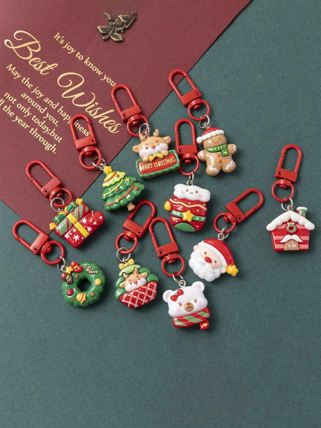 Cute Cartoon-Style Christmas Home Keychain, Santa Gift, Backpack Charm, Decorative Accessories - BFF Gift