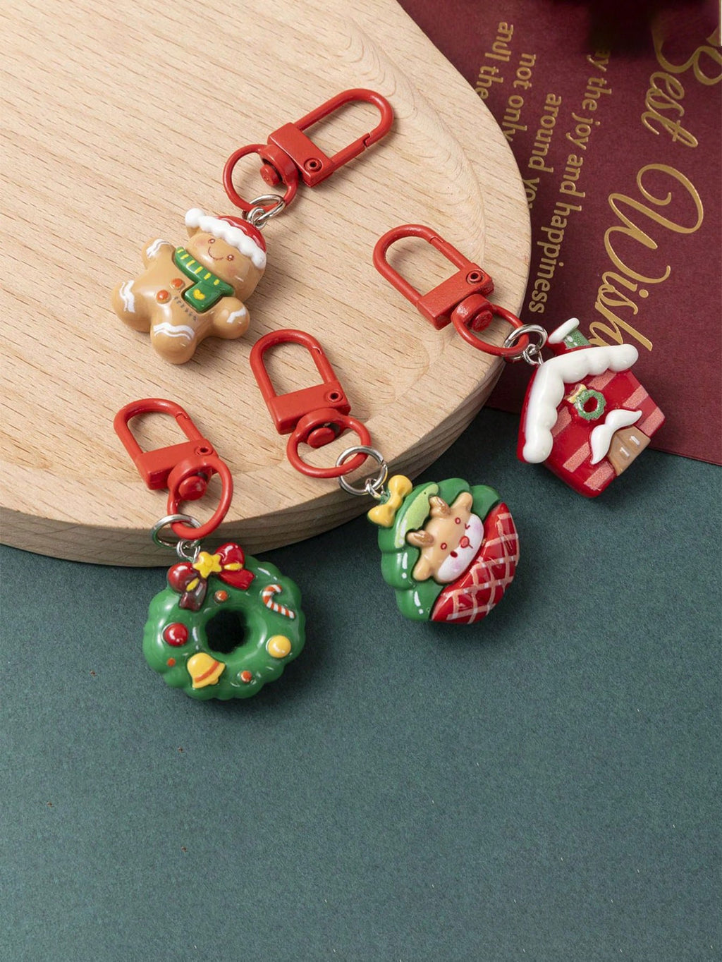 Cute Cartoon-Style Christmas Home Keychain, Santa Gift, Backpack Charm, Decorative Accessories - BFF Gift