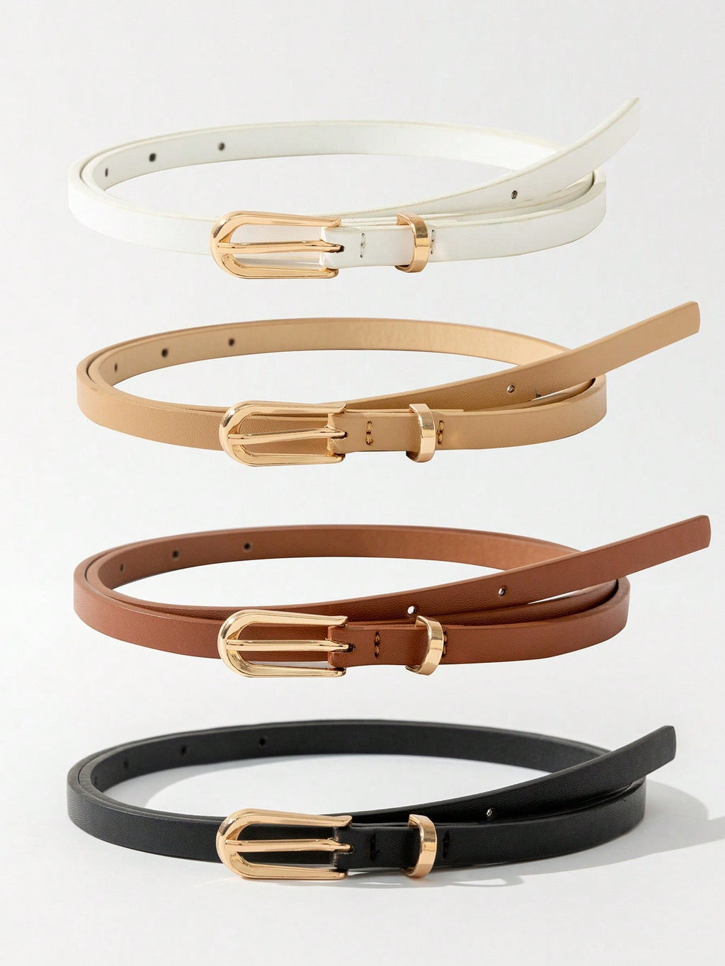4pcs New Stylish Simple Durable Women's Belts - Highly Decorative, Suitable For Skirts & Jeans, Multifunctional For Summer & Daily School Use