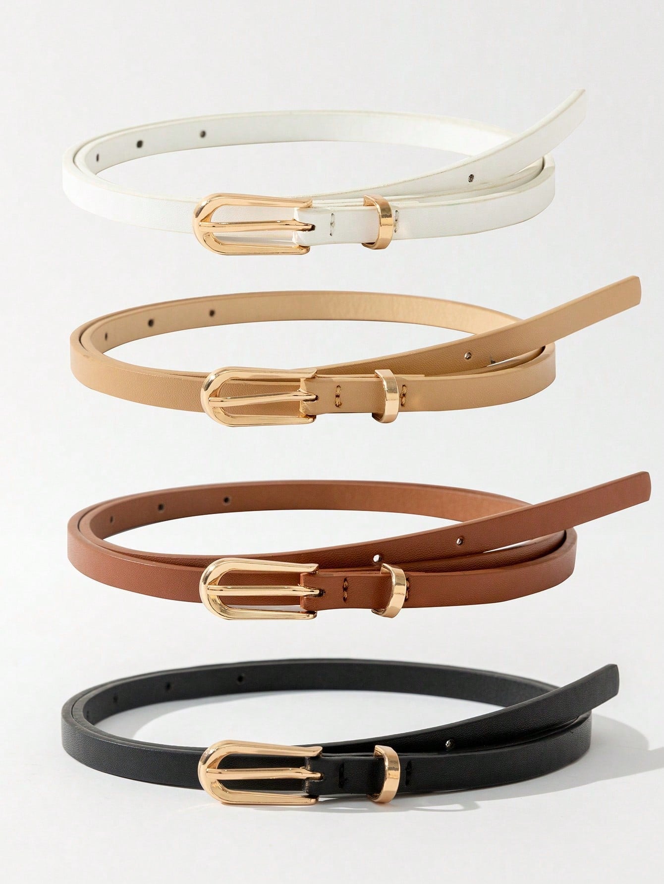 4pcs New Stylish Simple Durable Women's Belts - Highly Decorative, Suitable For Skirts & Jeans, Multifunctional For Summer & Daily School Use