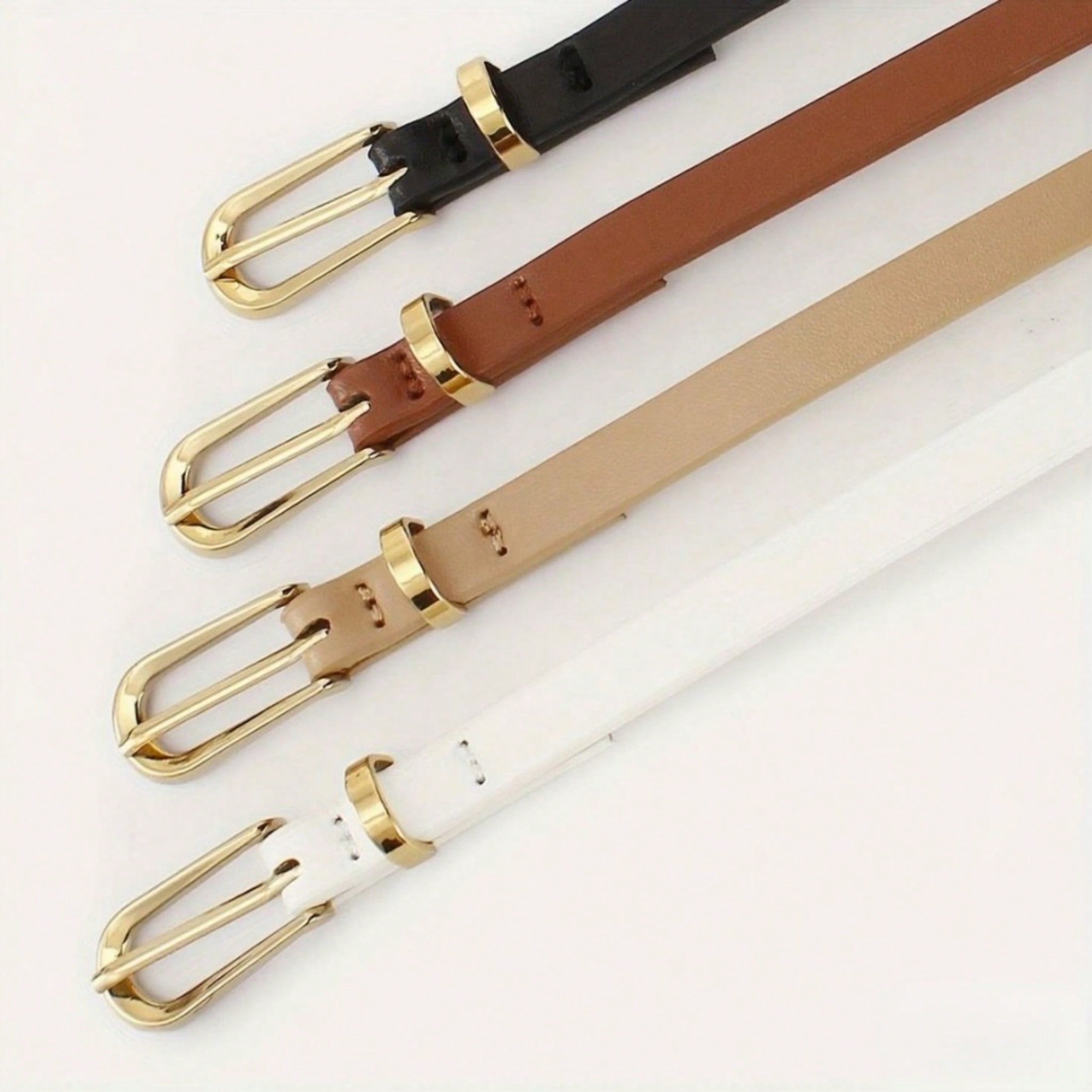 4pcs New Stylish Simple Durable Women's Belts - Highly Decorative, Suitable For Skirts & Jeans, Multifunctional For Summer & Daily School Use