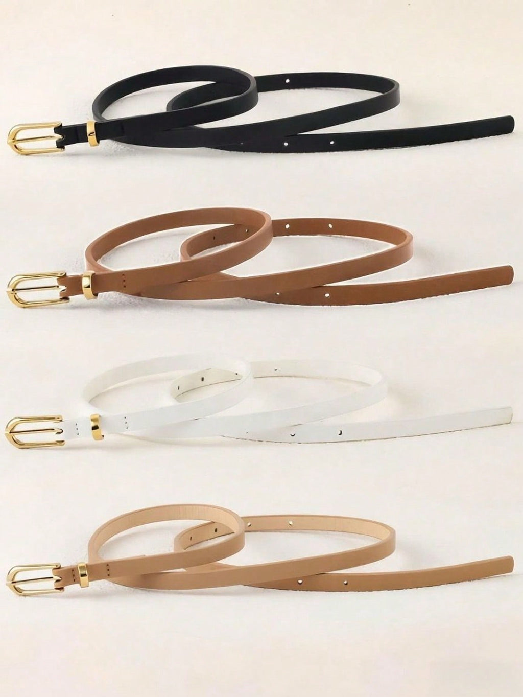 4pcs New Stylish Simple Durable Women's Belts - Highly Decorative, Suitable For Skirts & Jeans, Multifunctional For Summer & Daily School Use