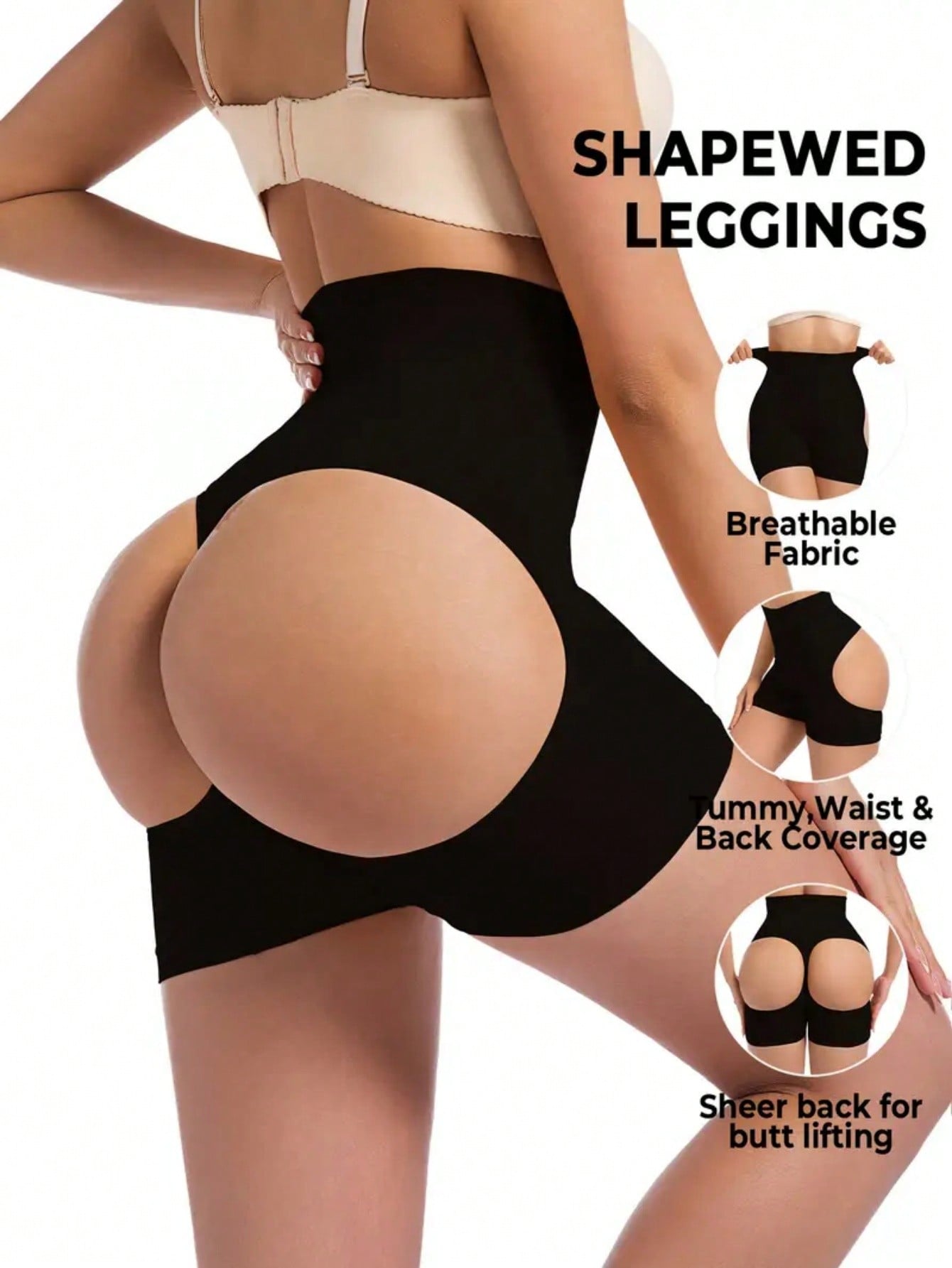 1 Piece Of European And American Full Buttocks Lifting Pants, With A Fashionable And Sexy Design That Includes A Lifted Buttocks, Beautiful Buttocks, And A Cinched Abdomen. The Bottom Shaping Pants Are Designed For Women