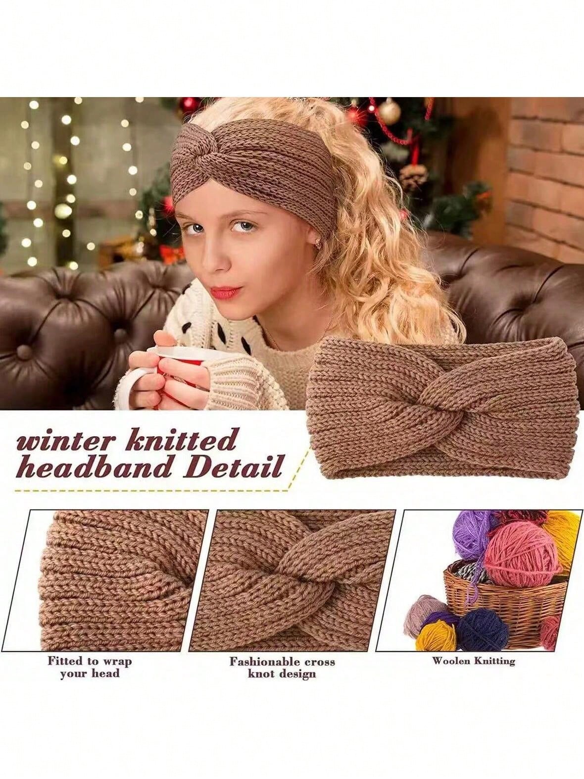 Knitted Warm And Soft Headband (Wool) For Women, Sports Wool Cross Headband, Sweet & Versatile Wide-Brimmed Headdress For Women