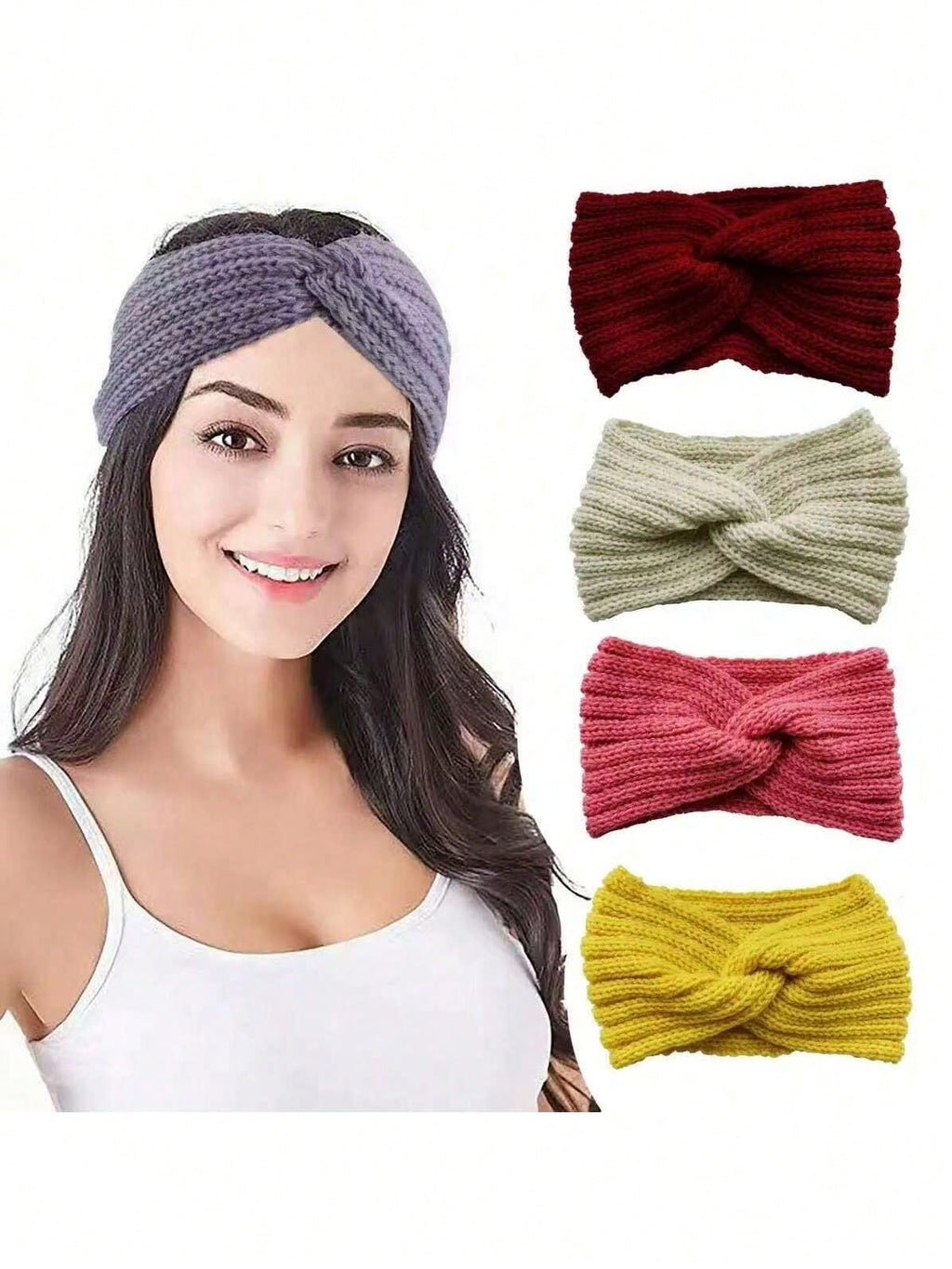 Knitted Warm And Soft Headband (Wool) For Women, Sports Wool Cross Headband, Sweet & Versatile Wide-Brimmed Headdress For Women