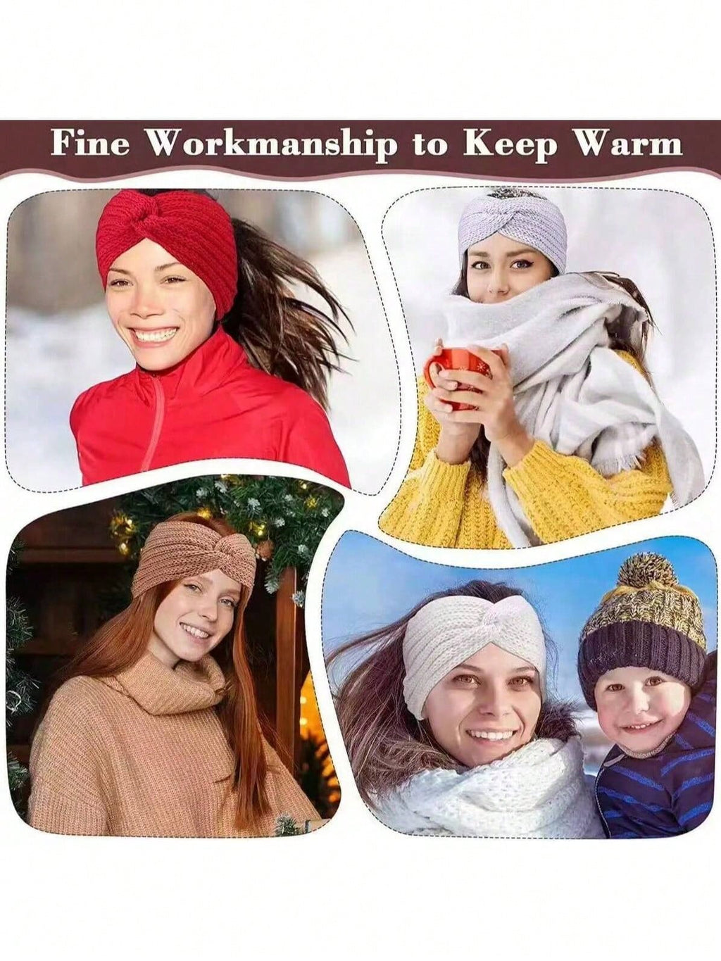 Knitted Warm And Soft Headband (Wool) For Women, Sports Wool Cross Headband, Sweet & Versatile Wide-Brimmed Headdress For Women